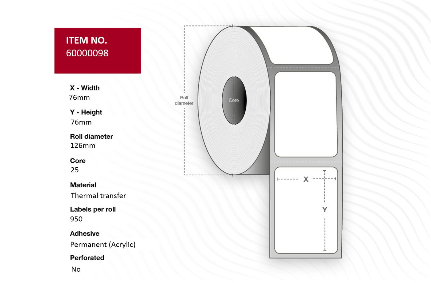 Label 76x76 - Core 25.