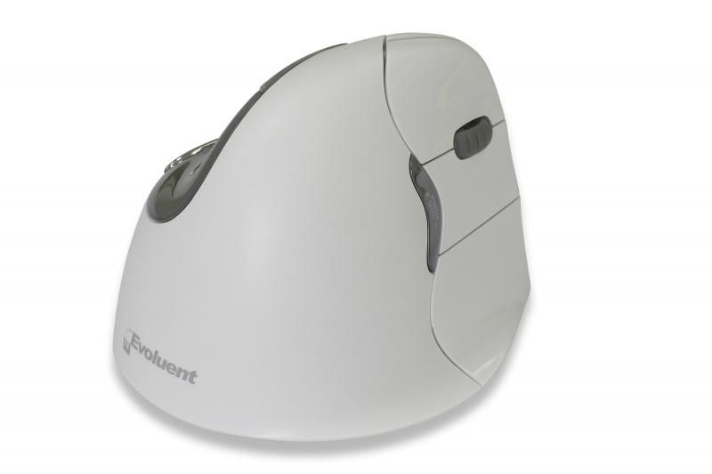 BAKKERELKHUIZEN Evoluent VerticalMouse 4, für Rechtshänder, Bluetooth, weiß / grau