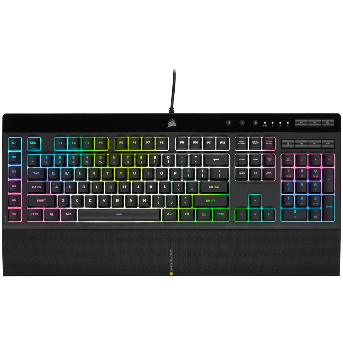 CORSAIR Gaming K55 RGB PRO XT - Tastatur - Hintergrundbeleuchtung - USB - Deutsch - Schwarz (CH-9226