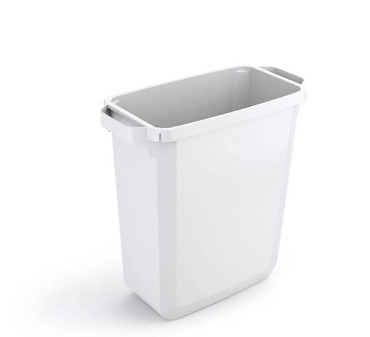 DURABLE Abfallbehälter DURABIN 60, rechteckig, weiß zur Mülltrennung von Recycling-Abfällen, ohne De
