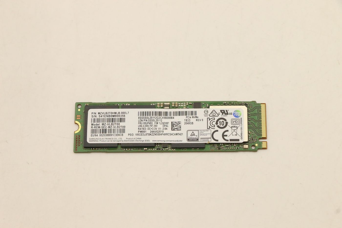 2048GB M.2 PCIe SSD Gen3x4