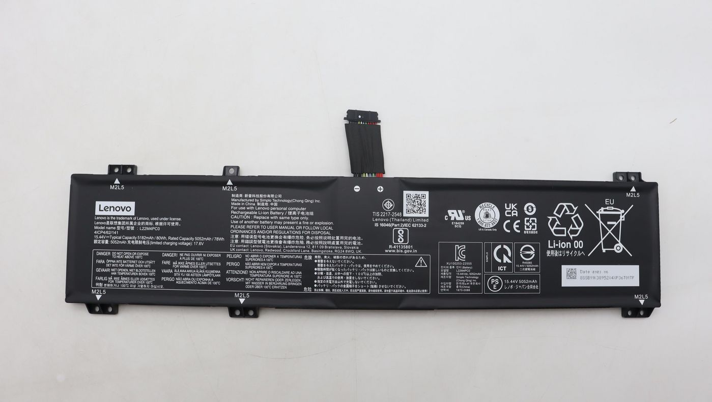 80Wh 4-cell laptop battery,