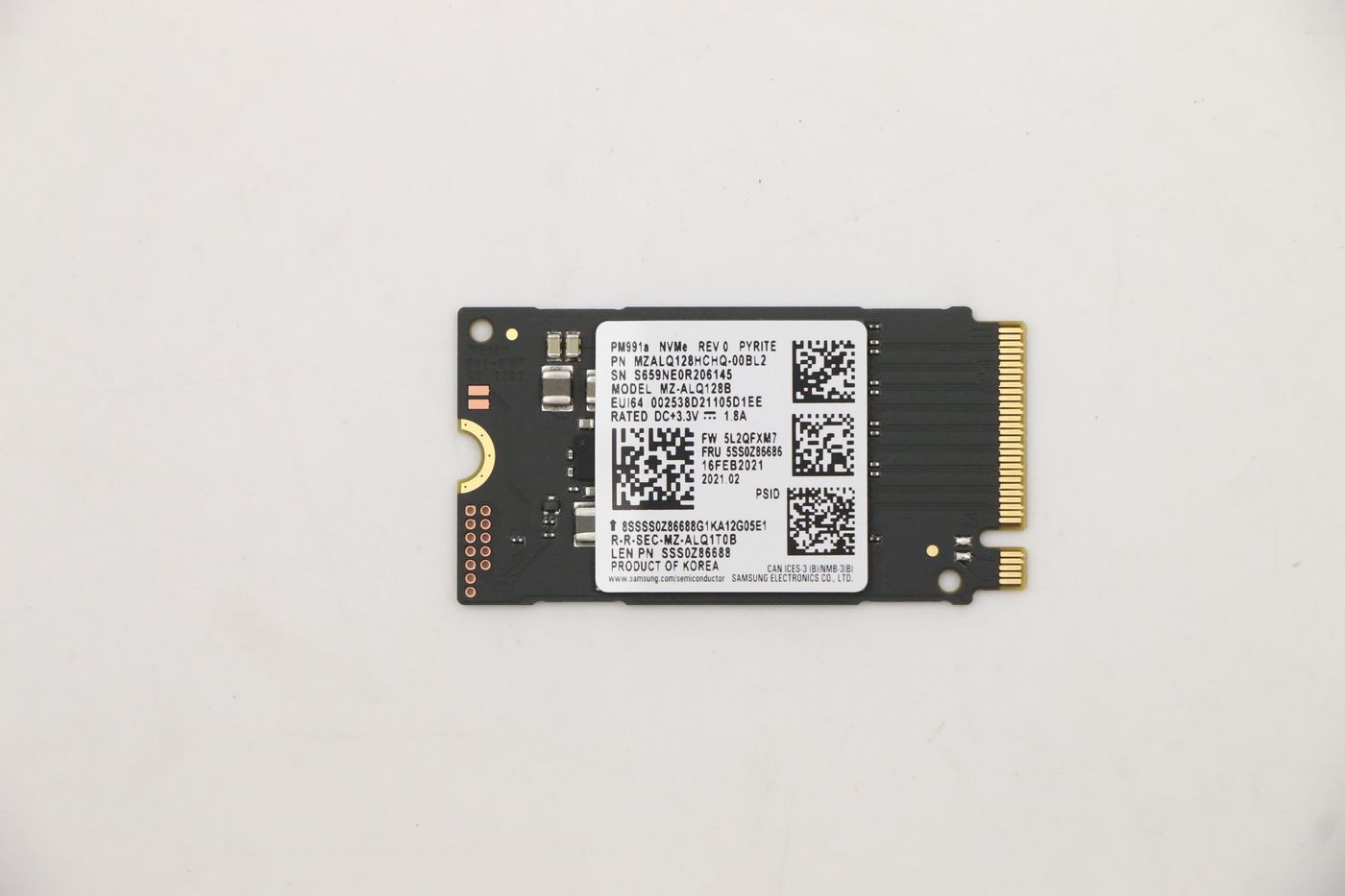 128GB M.2 PCIe 3.0 x4 - solid-state drive - Warranty: 3M