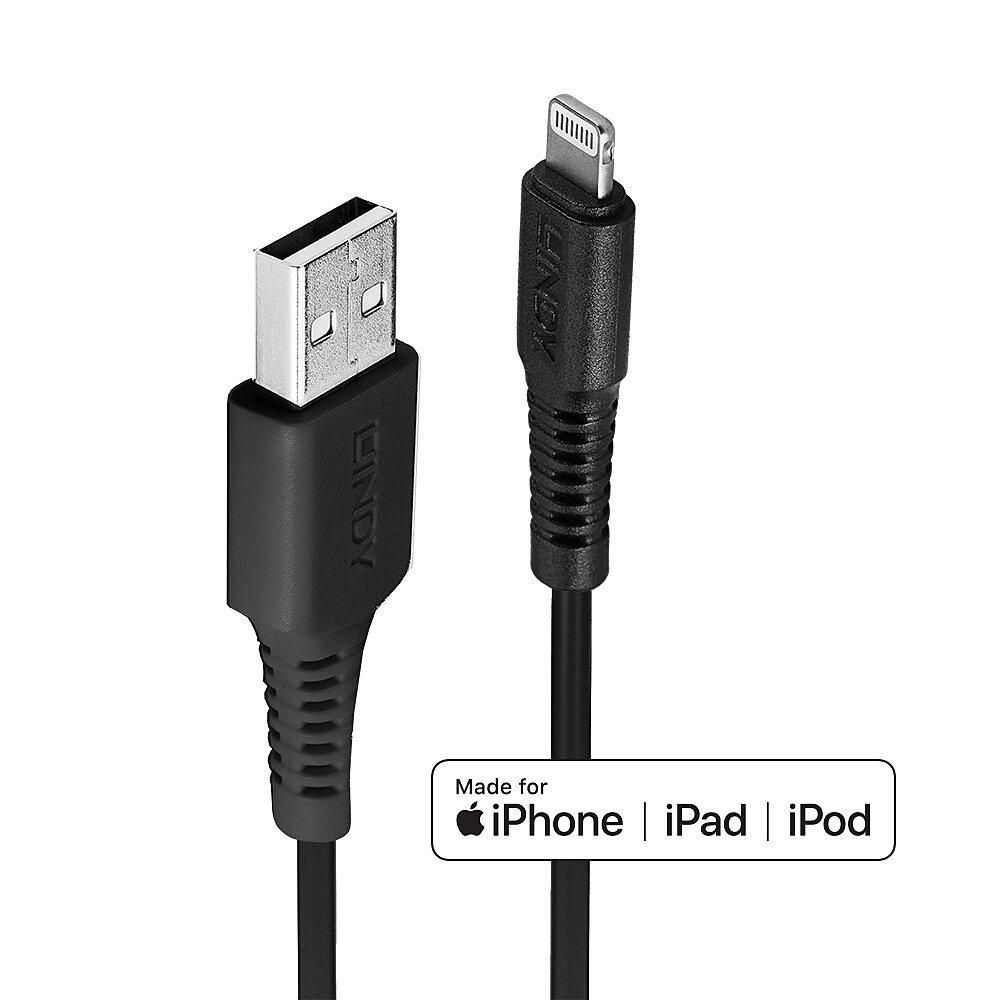 LINDY USB an Lightning Kabel, schwarz 3m