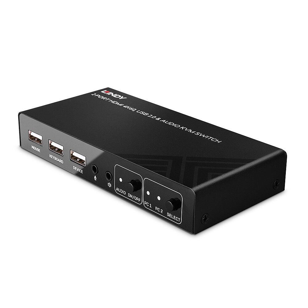 Lindy 32809 W128456648 2 Port HDMI 4K60, USB 2.0  