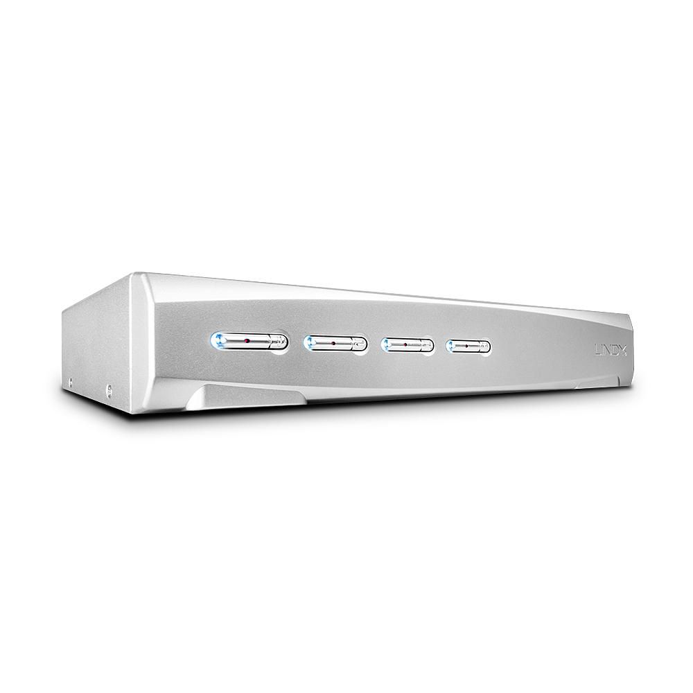 LINDY 4 Port DisplayPort 1.2 KVM Switch Pro Audio USB 2.0