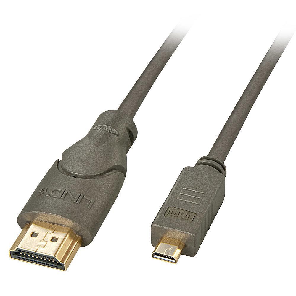 LINDY High-Speed-HDMI®-Kabel Typ A/D(Micro) 0,5m