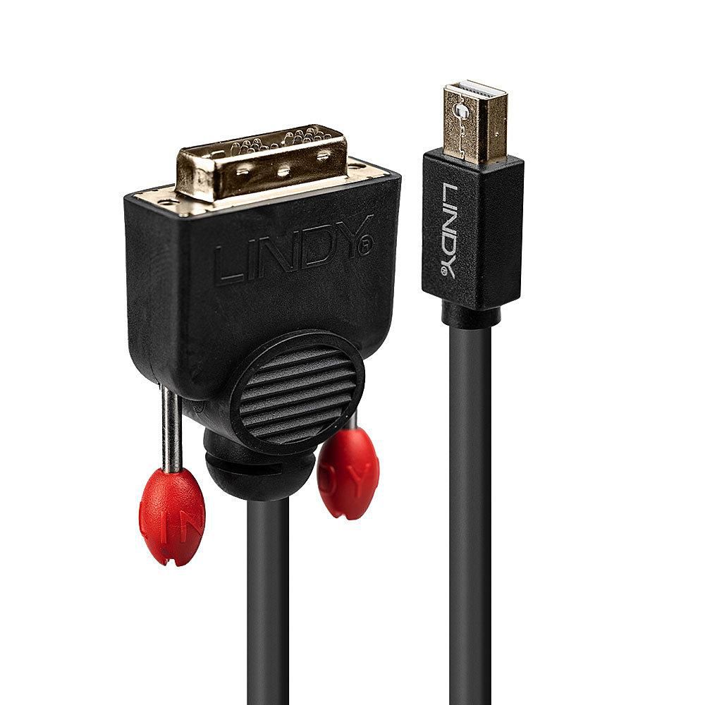 LINDY - DisplayPort-Kabel - Mini DisplayPort (M) bis DVI-D (M) - 3,0m - Daumenschrauben - Schwarz (4