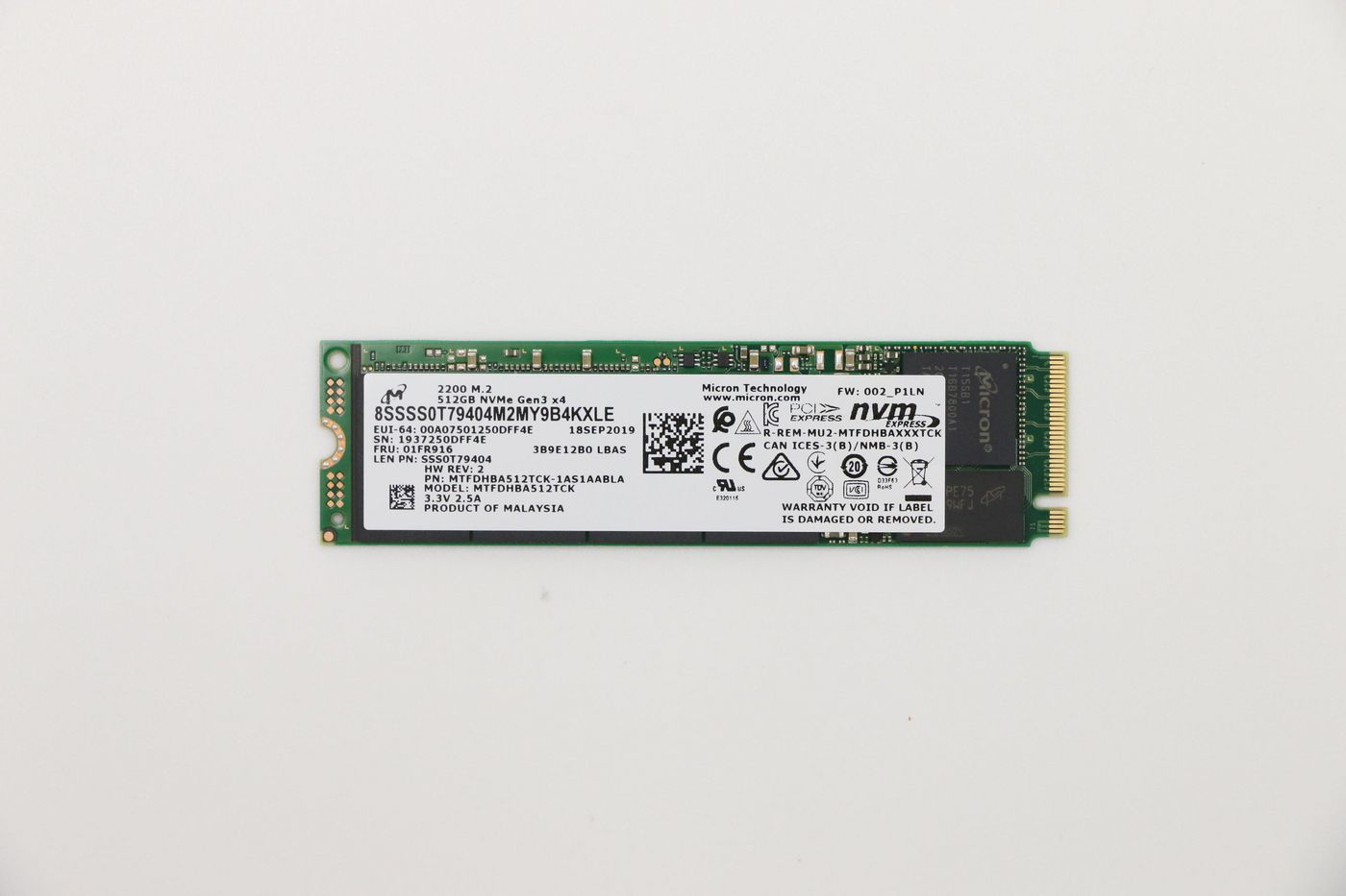 LENOVO Micron 2200 512GB M.2 PCIe