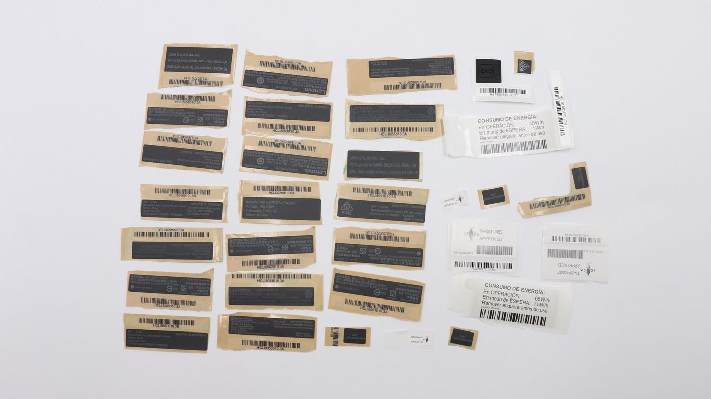 FRU label kit for ThinkPad - 01HY444