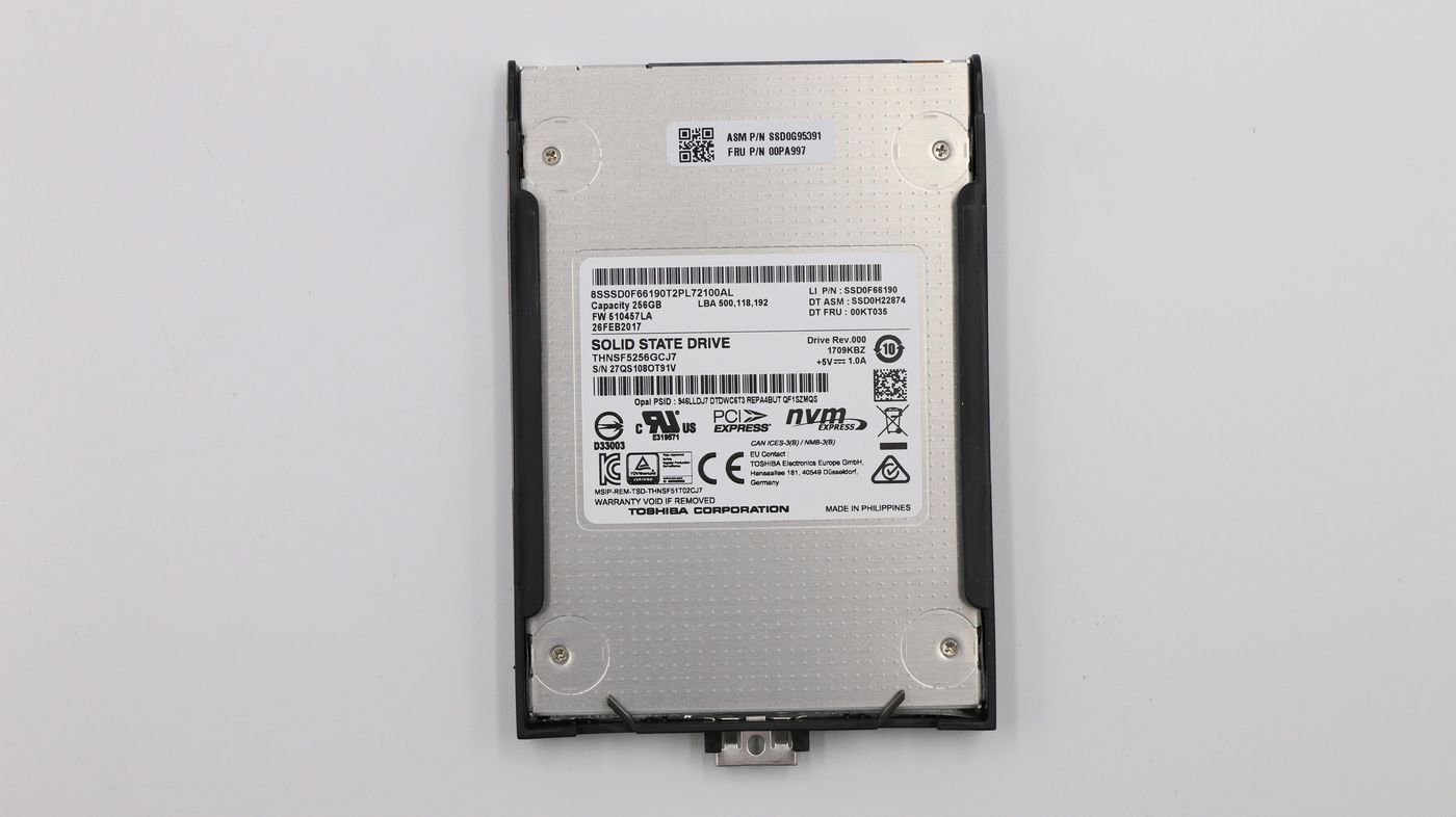 256GB MLC NVMe SSD, 2.5-inch