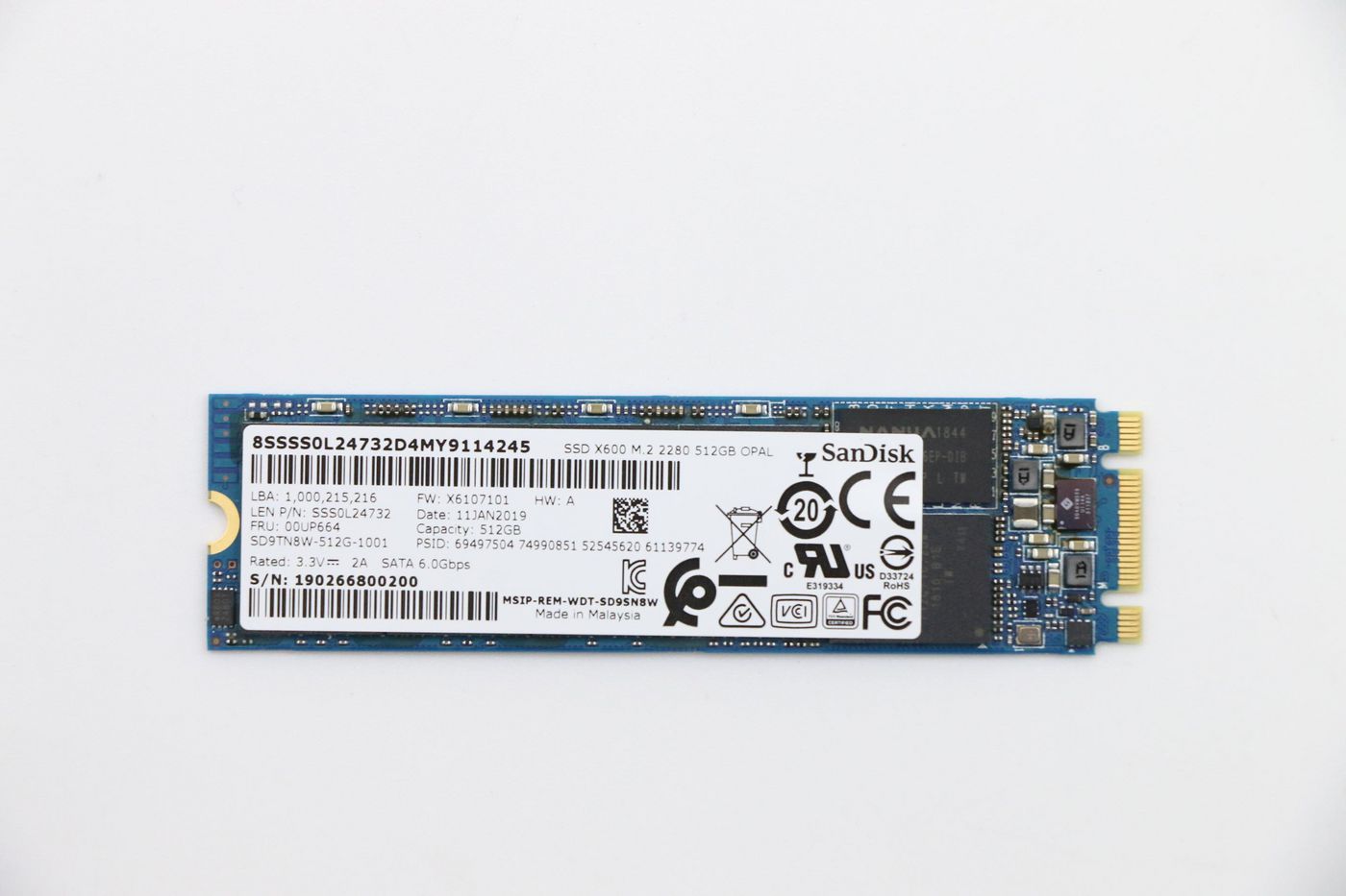 512GB M.2 2280 SATA III - 00UP664