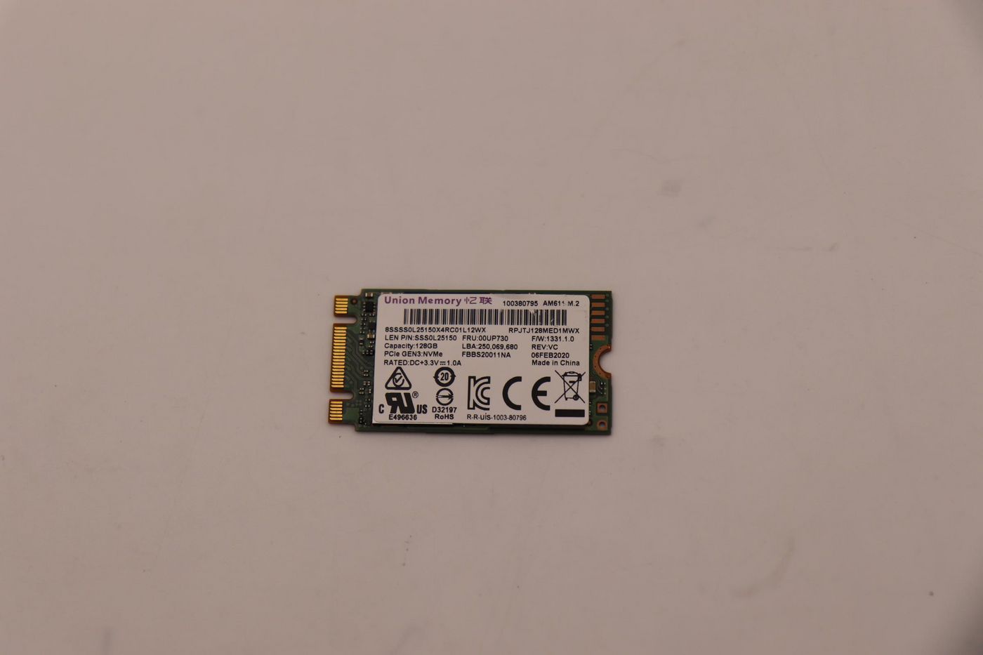 LENOVO PCIe NVMe SSD 128GB M.2 2242