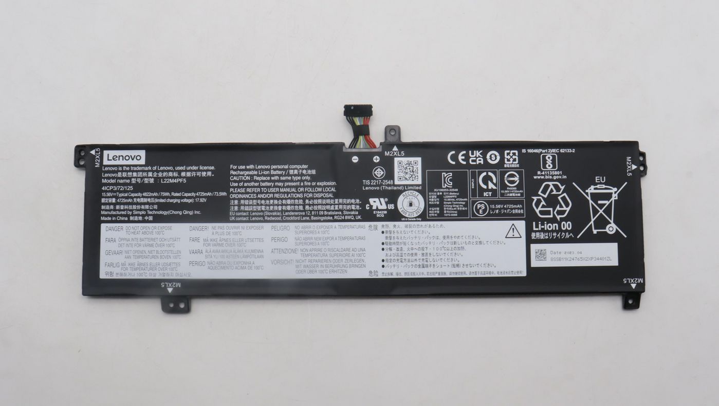 Lenovo 5B11K24773 W128099484 75Wh Li-ion laptop battery, 