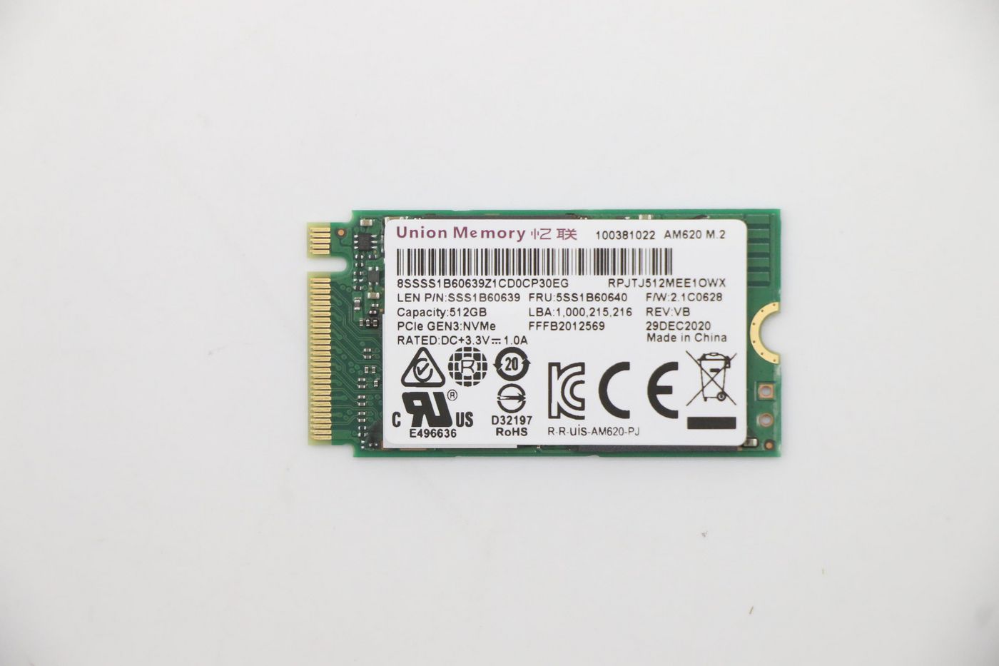 LENOVO UMIS AM620 512GB PCIe 2242