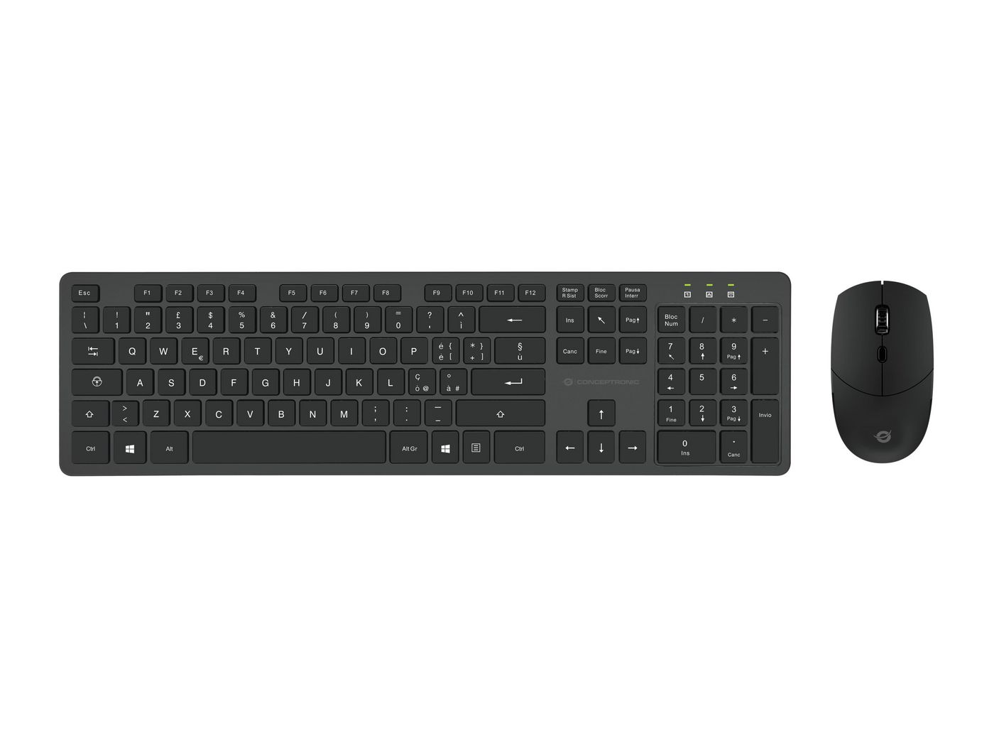 CONCEPTRONIC ORAZIO01IT Wireless Keyboard+Mouse,IT, schwarz