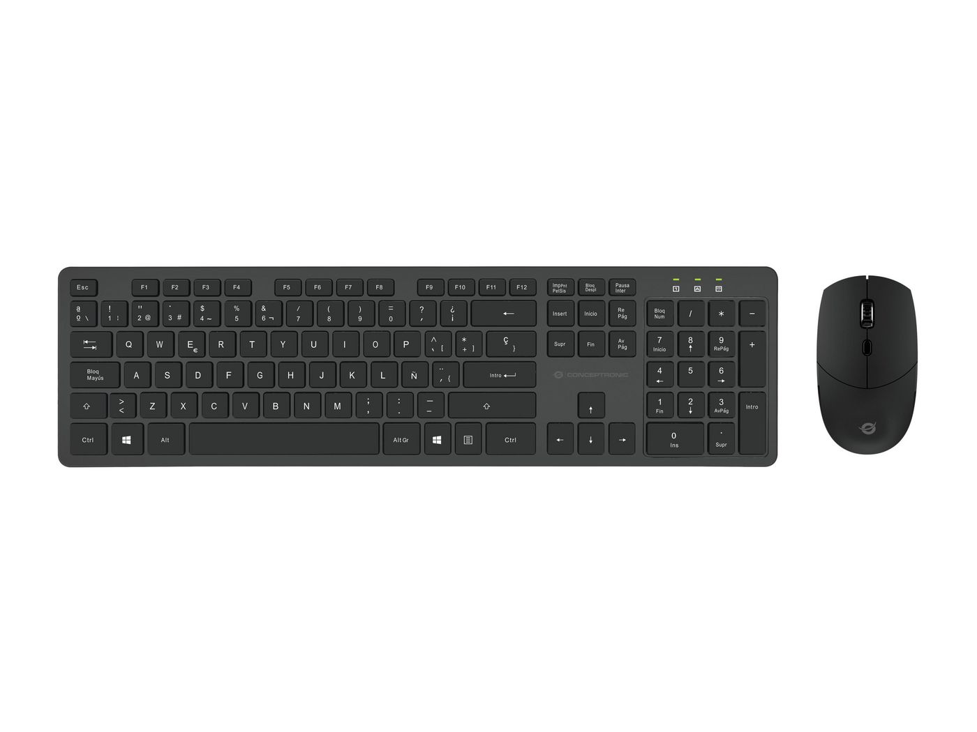 CONCEPTRONIC ORAZIO01ES Wireless Keyboard+Mouse,ES, schwarz