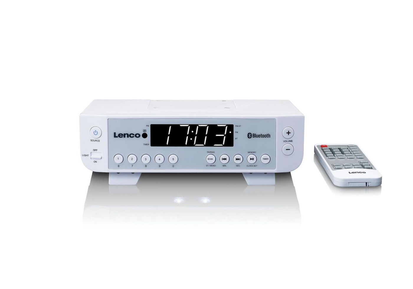Lenco KCR100WH W128329679 Kcr-100 Clock Digital White 