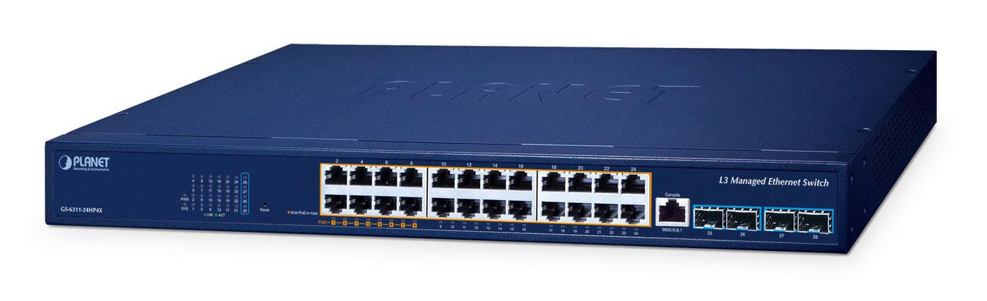 Planet GS-6311-24HP4X W128456342 Layer 3 8-Port 101001000T 