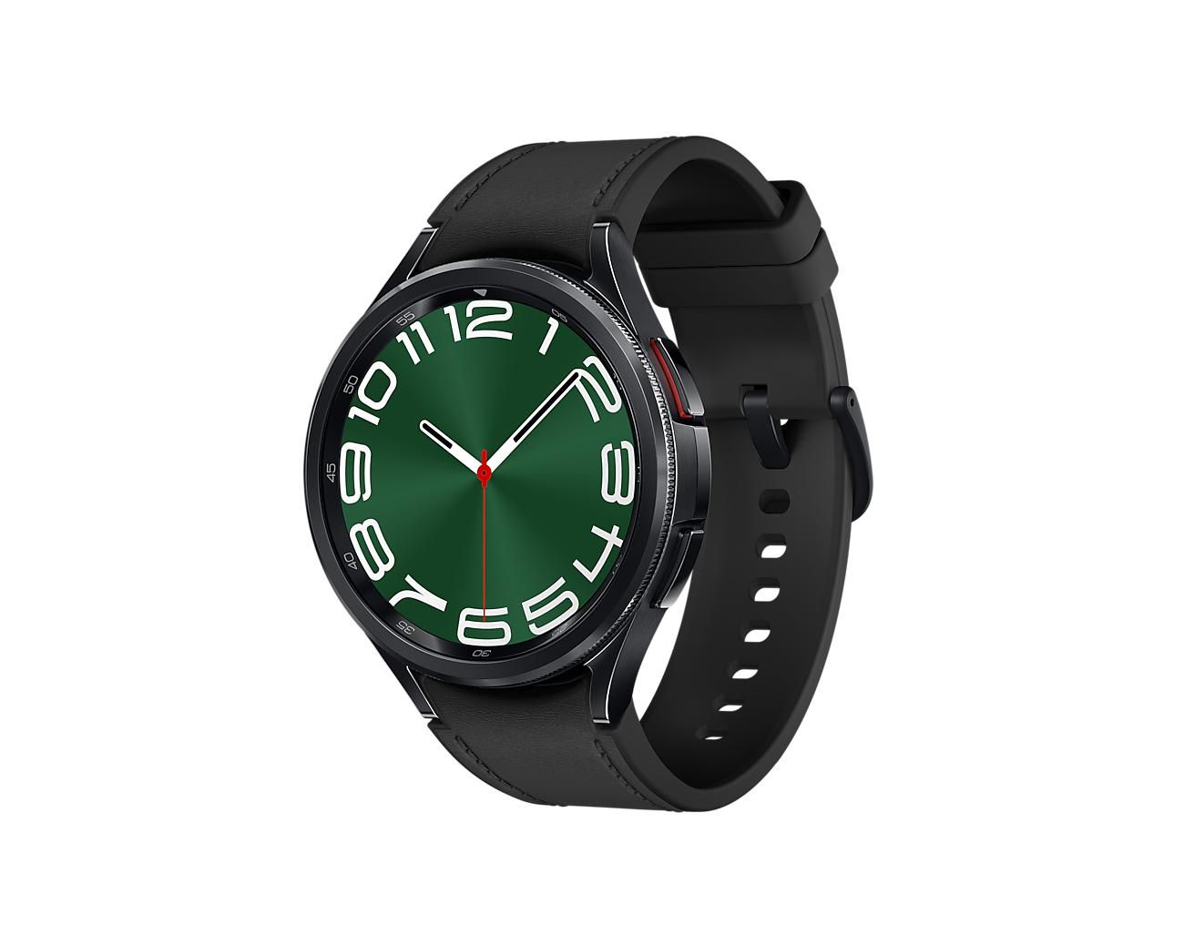 SAMSUNG Galaxy Watch6 Classic - 47 mm - intelligente Uhr mit Band - Hybrid-Eco-Leder - schwarz - Ban