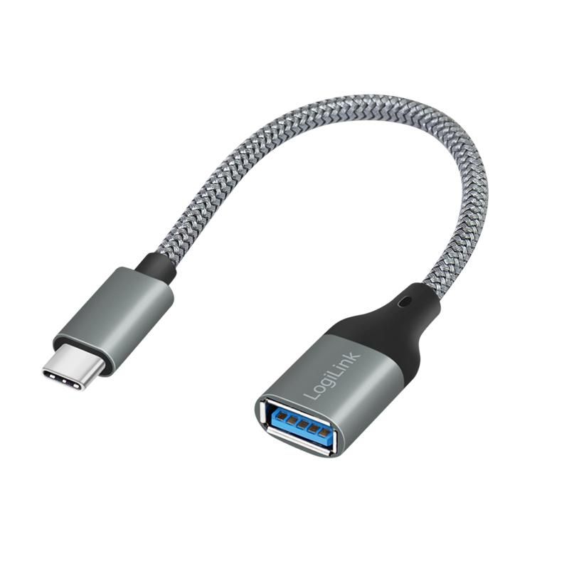 LOGILINK KAB Adapter USB-C> USB-A ST-BU 0.15m Dark Grey - Adapter - Digital/Daten
