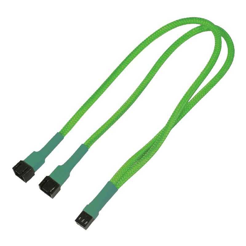 NANOXIA Kabel Nanoxia 3-Pin Y-Kabel, 60 cm, neon-grün