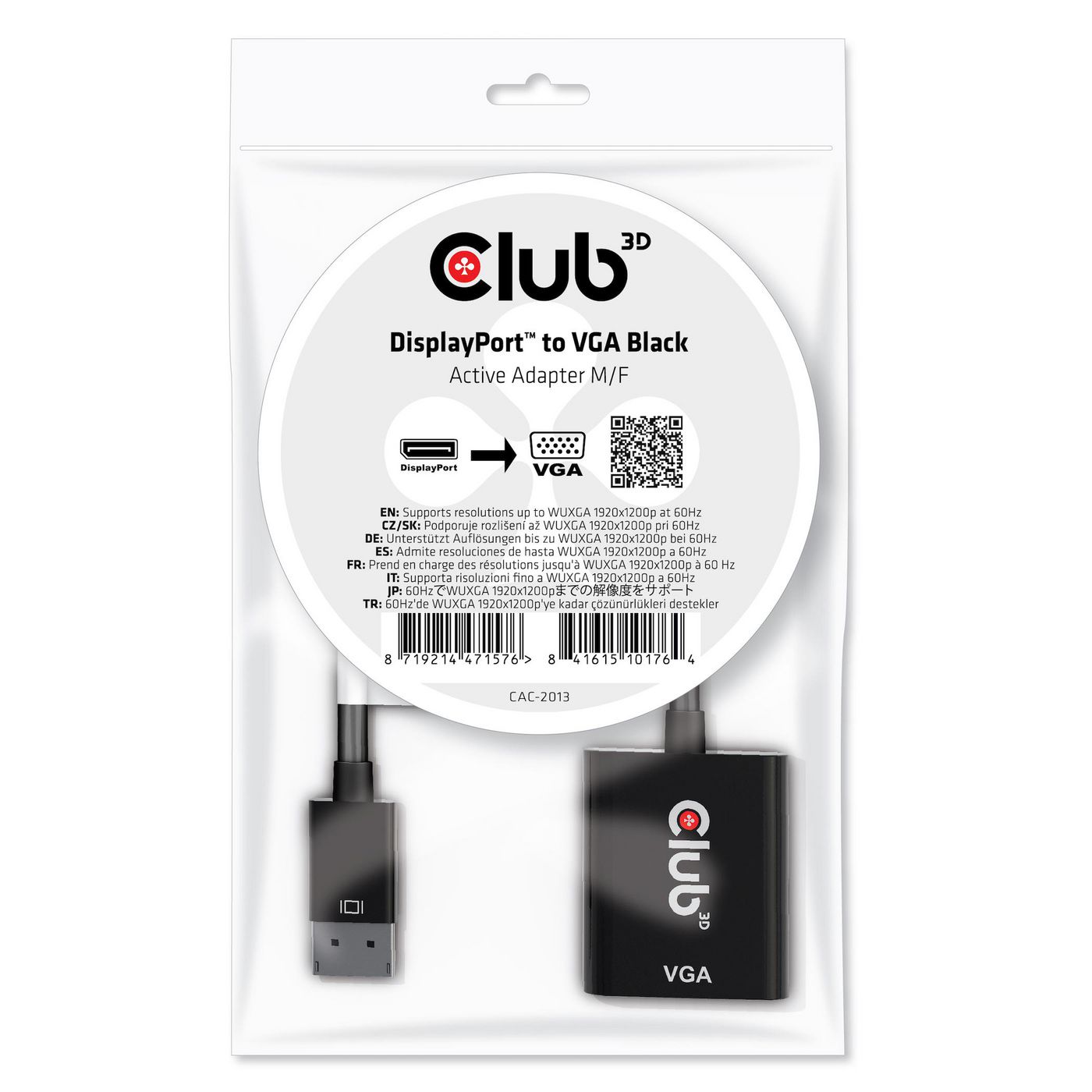 Club3D CAC-2013 W128559659 DisplayportT To Vga Black 