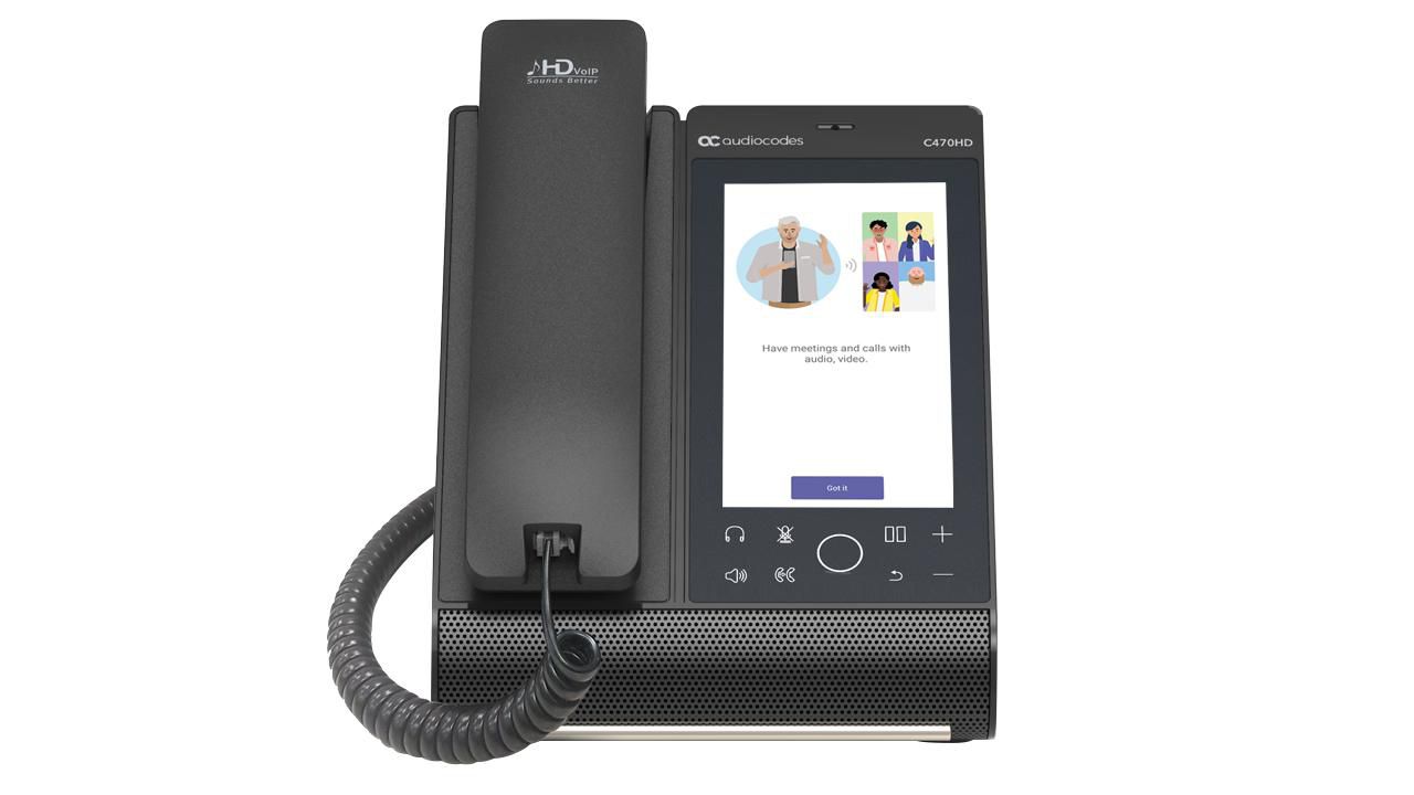AUDIOCODES Teams C470HD Total Touch IP-Phone PoE GbE with integrated BT and Dual Band WiFi