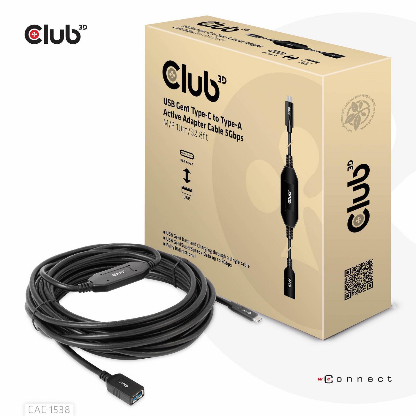 Club3D CAC-1538 W128560904 Usb Gen1 Type-C To Type-A 