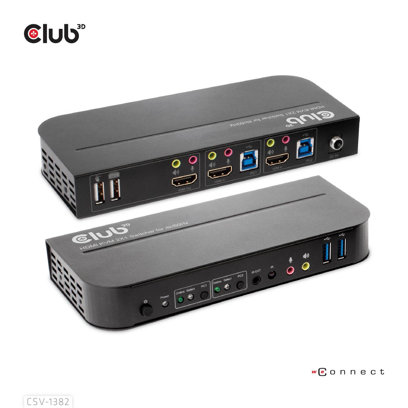 Club3D CSV-1382 W128561284 Hdmi Kvm Switch For Dual Hdmi 