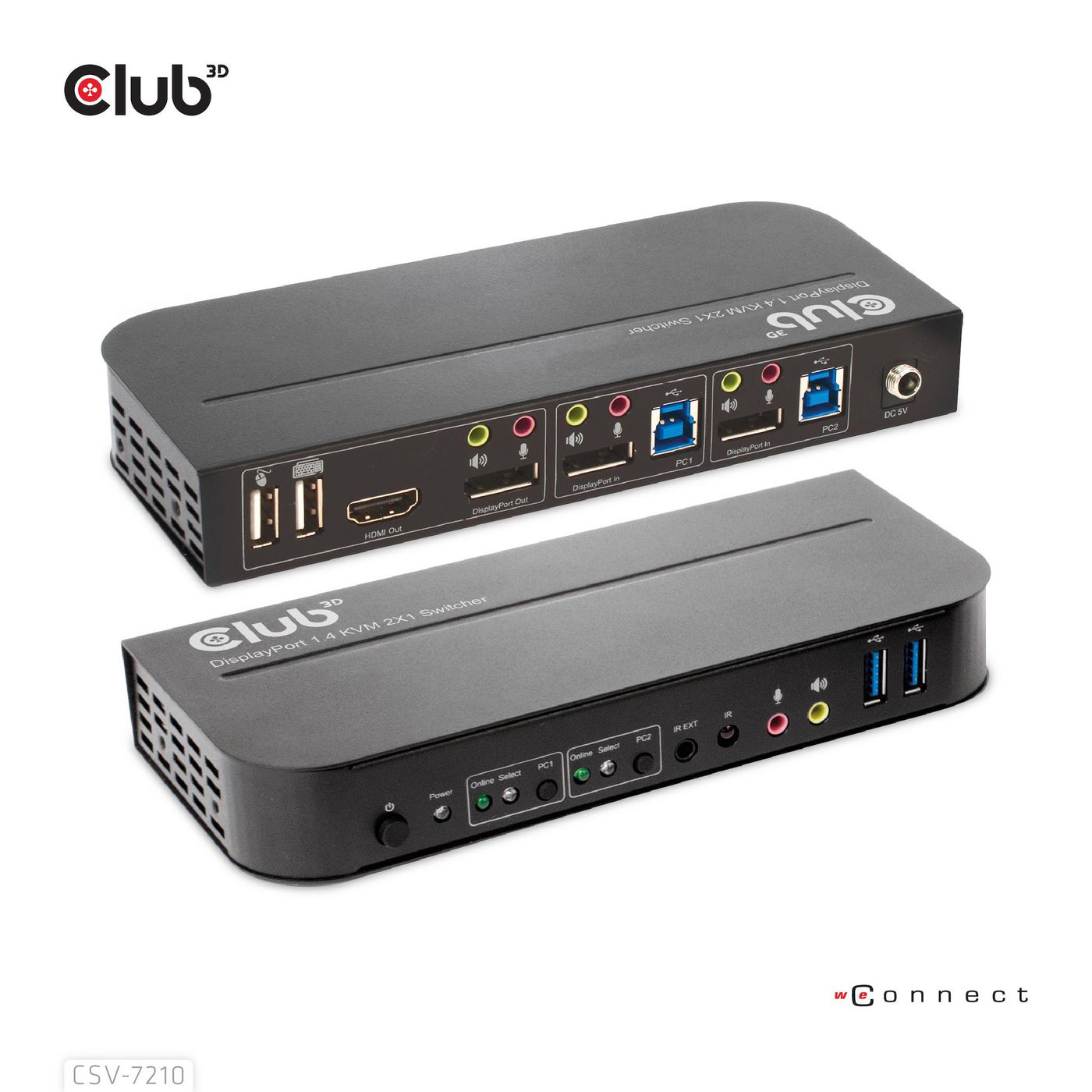 Club3D CSV-7210 W128561286 DisplayportHdmi Kvm Switch 