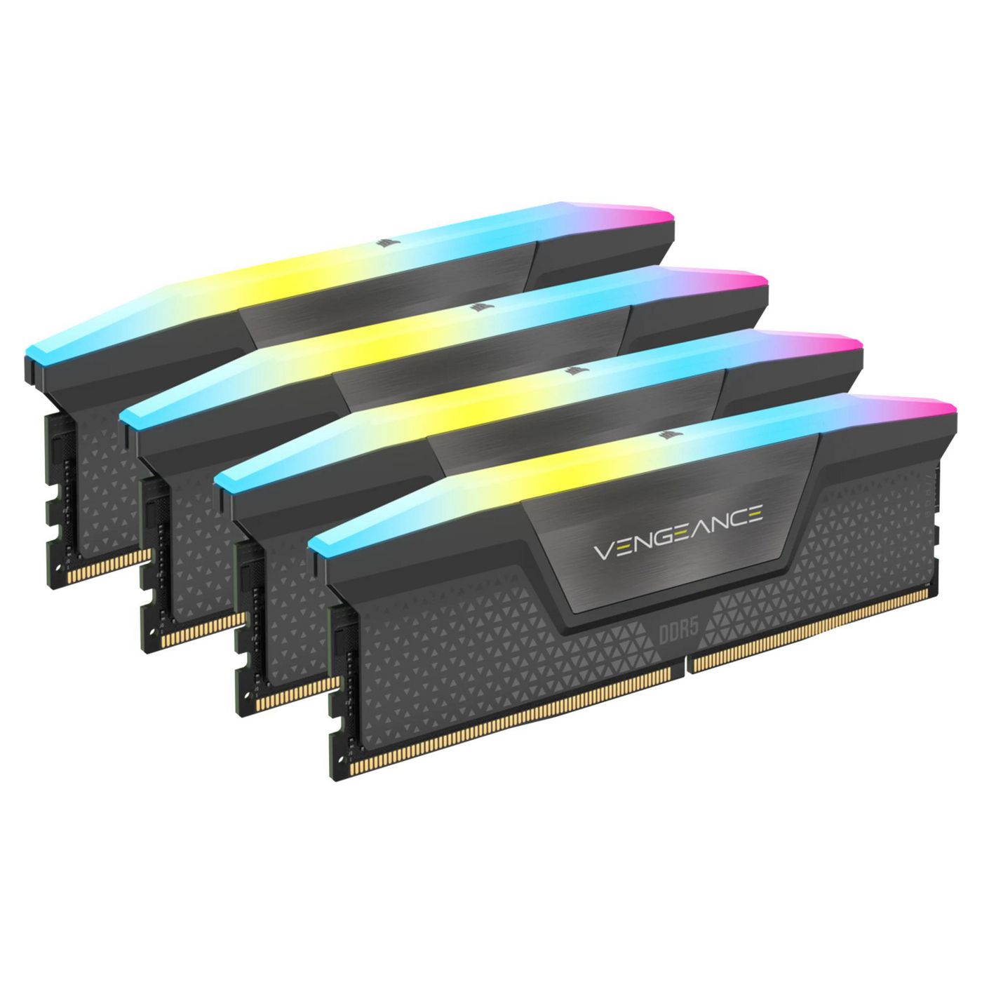 CORSAIR VENGEANCE RGB 64 GB 4x16 GB DDR5 6000 MT/s DIMM senza buffer 36-36-36-76 ore PMIC XMP 3.0 Nero Diffusore di calore Nero