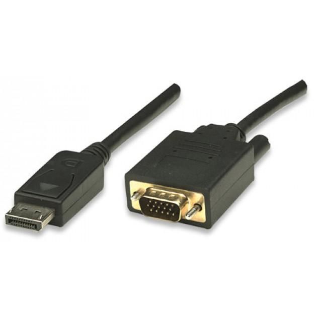 TECHLY DisplayPort auf VGA Kabel schwarz 1,8m