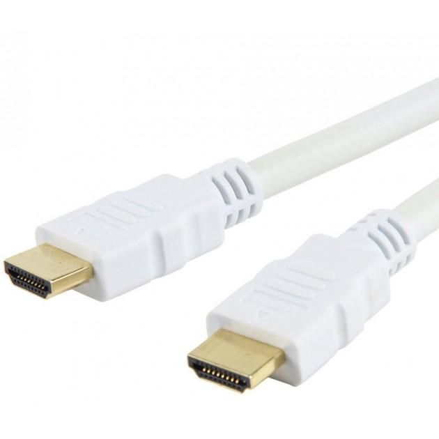 TECHLY HDMI High Speed mit Ethernet Kabel A/A/M/M 1m weiß