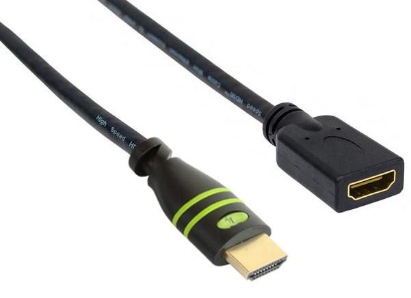 TECHLY HDMI High Speed Verlaengerungskabel 7,5m schwarz mit Ethernet 4K 30Hz 19pol.HDMI Stecker auf