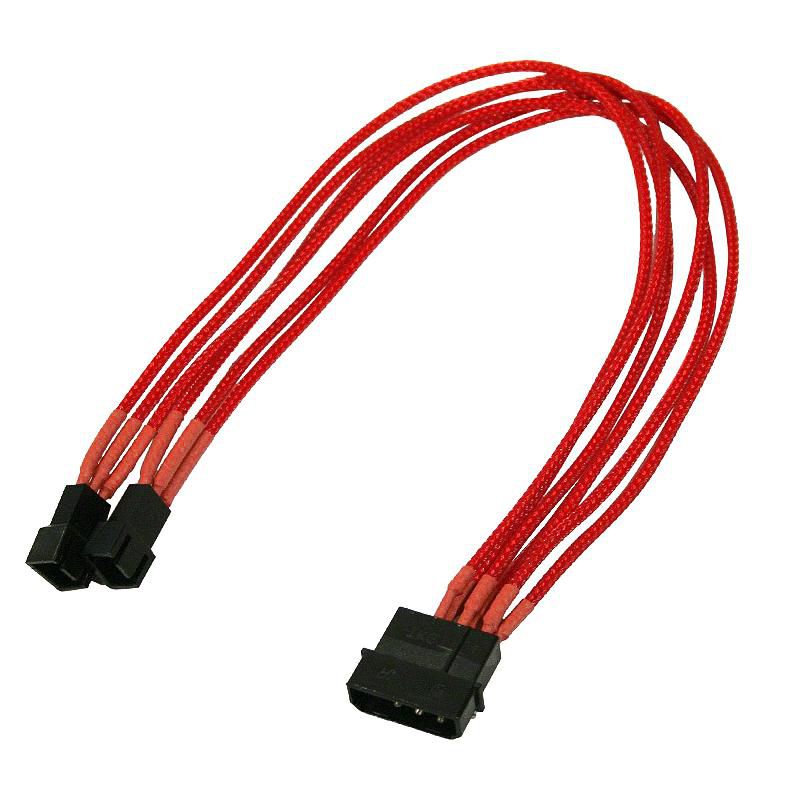 NANOXIA Kabel Nanoxia 4-Pin auf 2 x 3-Pin, Single, 30 cm, rot