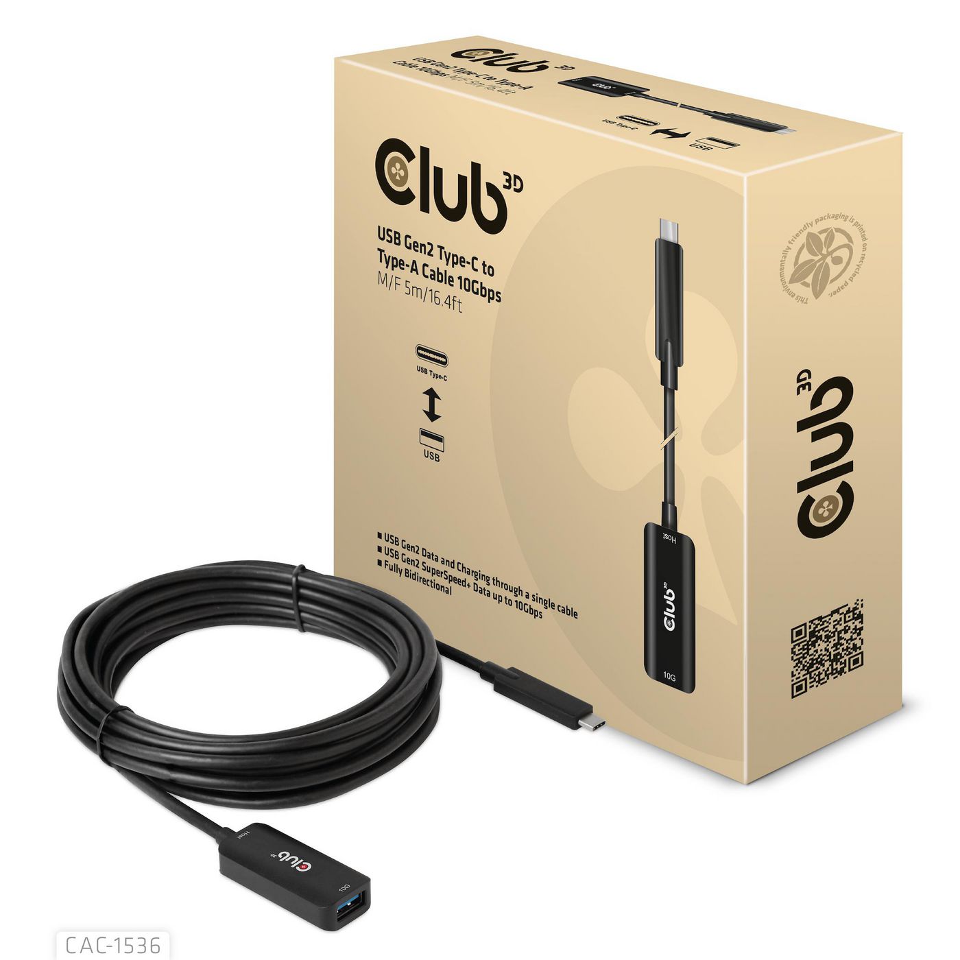 Club3D CAC-1536 W128566093 Usb Gen2 Type-C To Type-A 