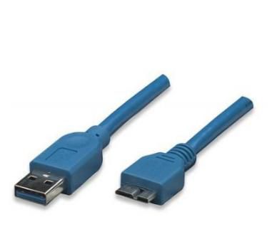 TECHLY USB3.0 Kabel Stecker Typ A-Stecker Micro B, 3m blau