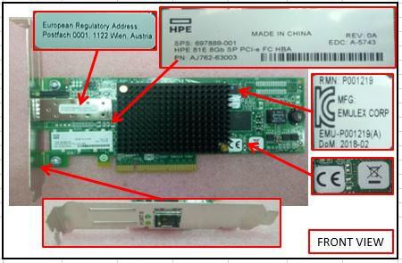 Adattatore HBA FC HP Emulex 81E 1P 8Gb