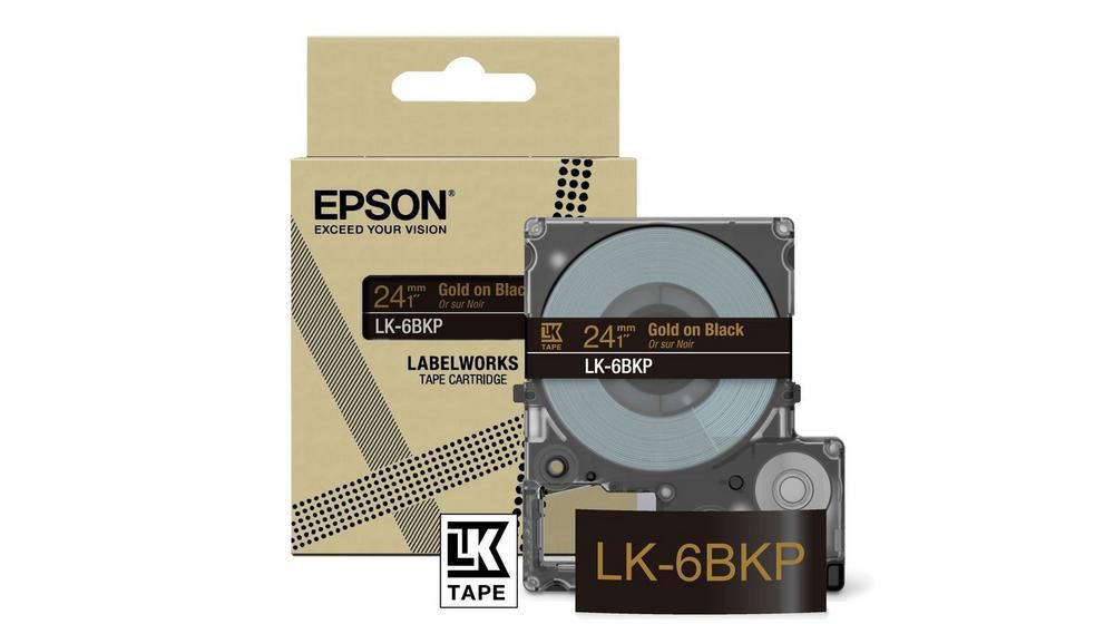 C53S672096 W128598988 Epson LK-6BKP Black, Gold 