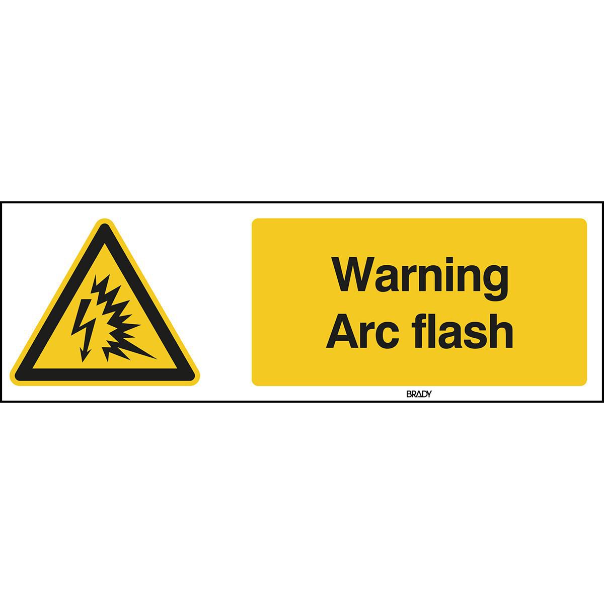 Brady WW042EN298PP-450X150-1 W128402062 ISO Safety Sign - Warning Arc 