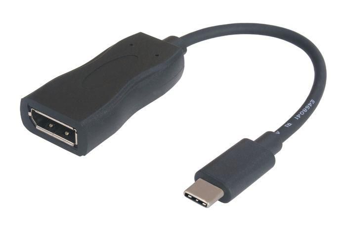 USB3.1 C-DP. M/F. Black. 15cm