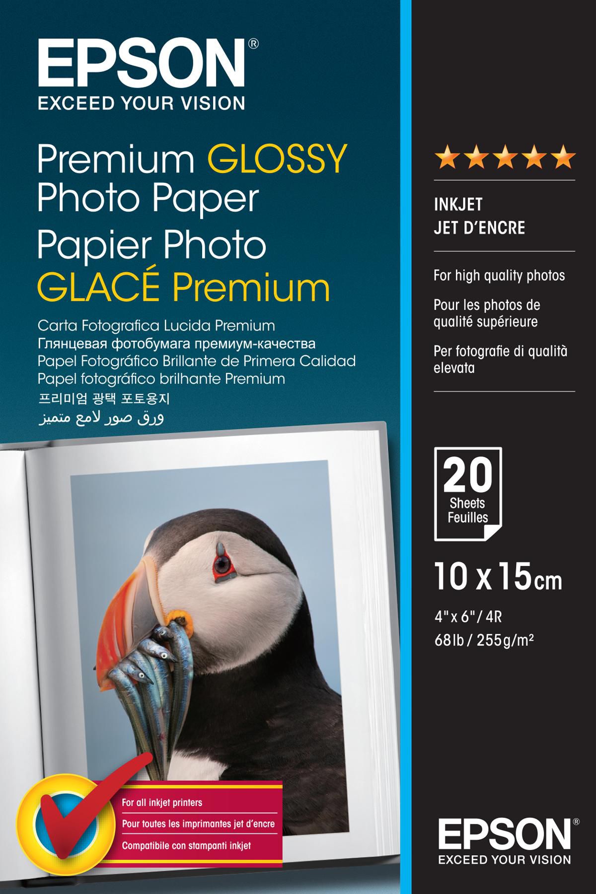 Papier 100x150mm  20Bl. 255g/m² Stylus 830/870/890/900-Serie Premium Glossy Photo