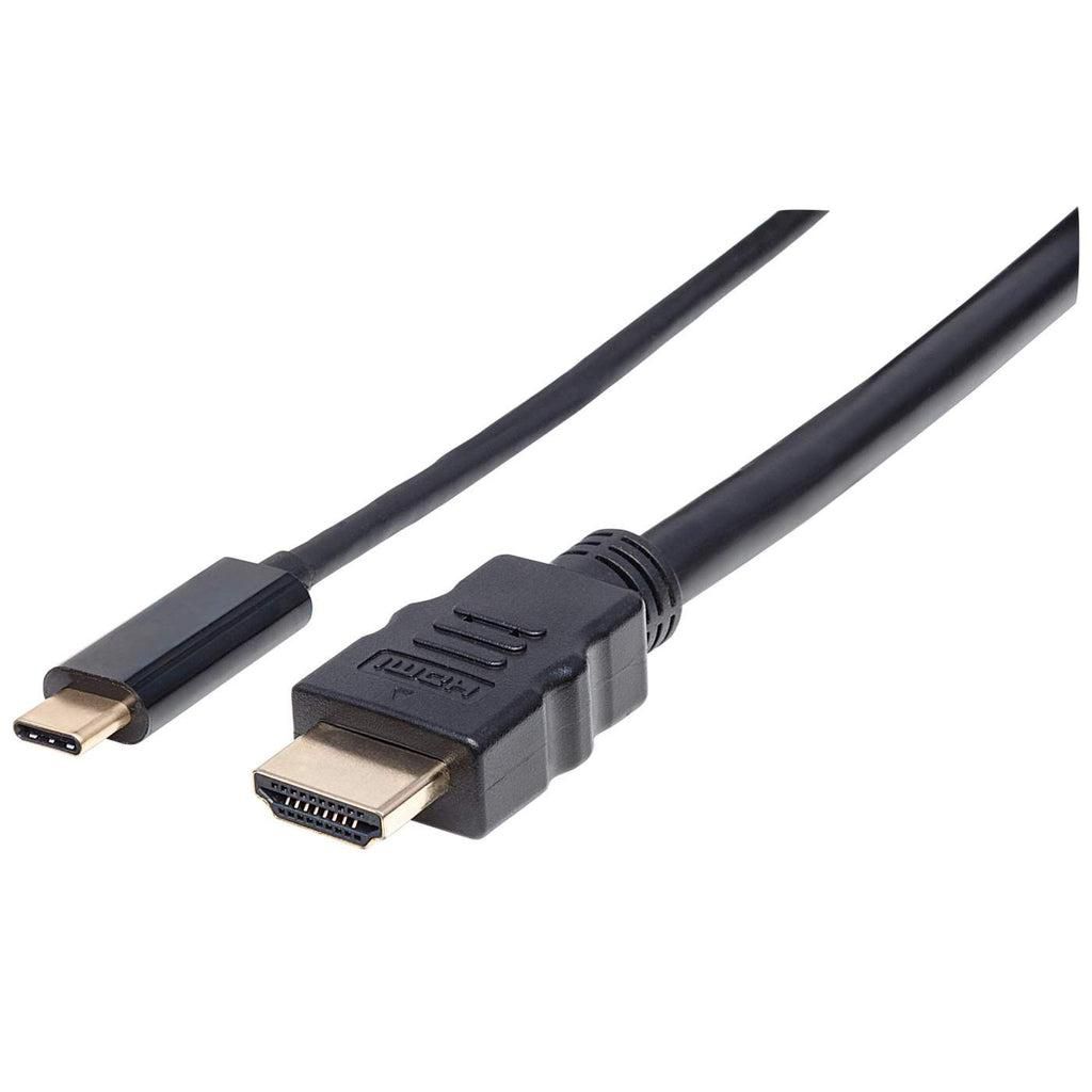 MANHATTAN USB Typ C auf HDMI-Adapterkabel 2m Konvertiert das Alternate-Mode-Signal in ein HDMI 4K-Au