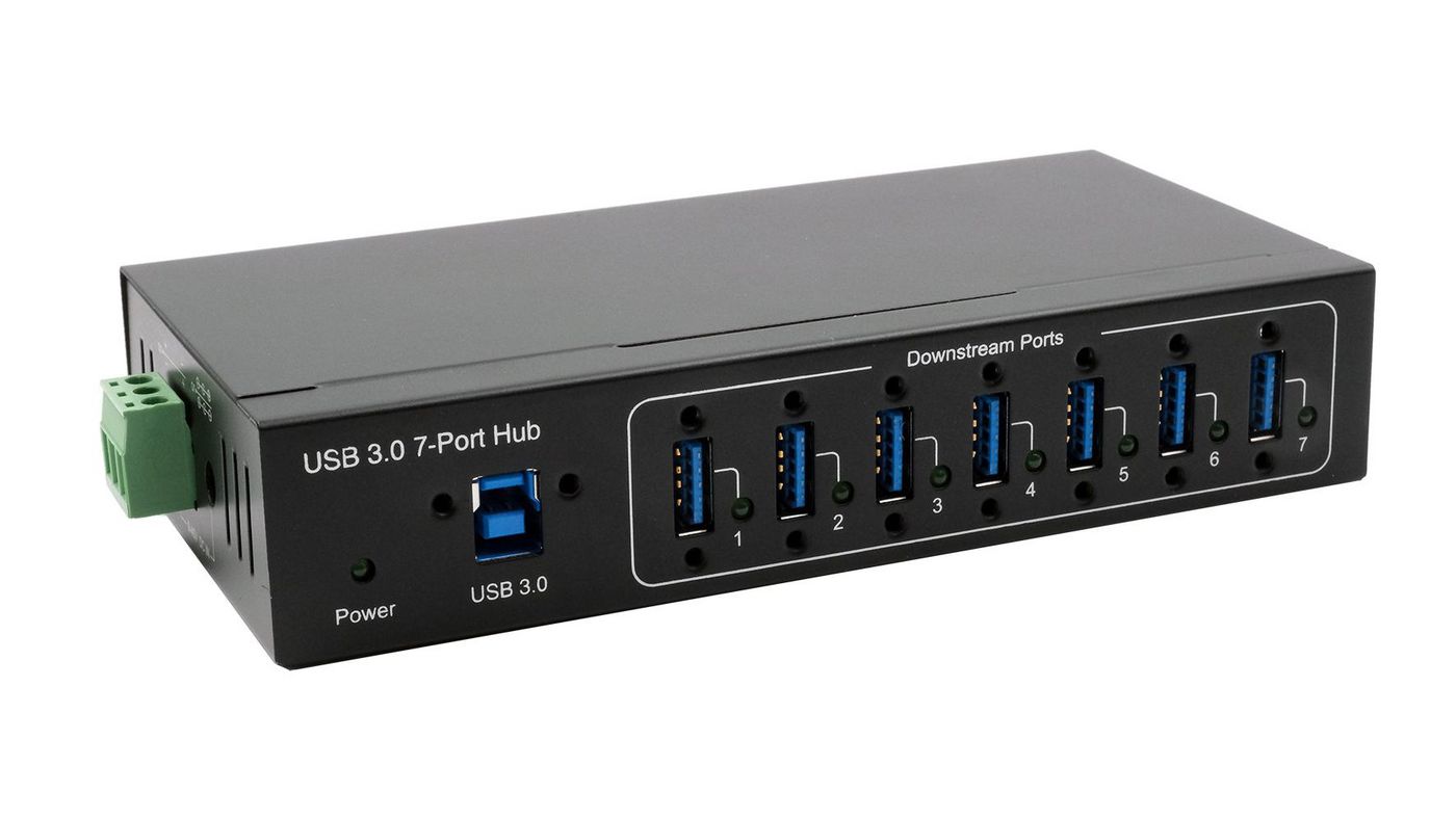 EXSYS USB 3.2 HUB 7-Port Gen1 inkl.USB-Kab inkl.USB-Kabel,DIN-Rail-Kit,VIAVL811 (EX-11227HMVS)