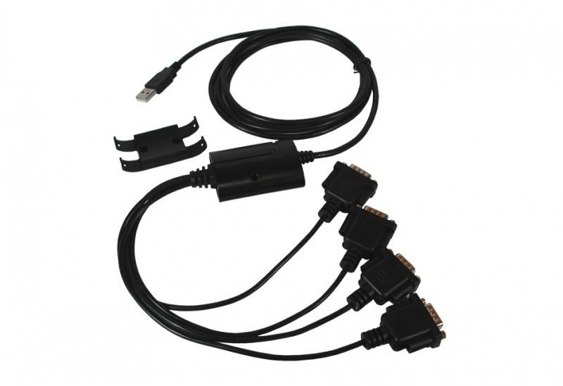 EXSYS EX-1324 USB 2.0 zu 4 x Seriell Kabel mit 9 Pin Anschluss