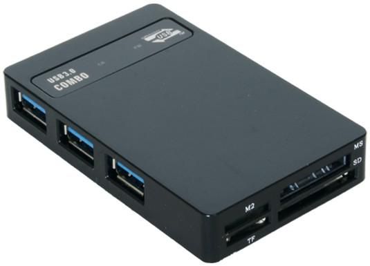 Exsys - USB 3.0 - Flash/Smart Lese-/Schreibgerät mit USB 3.0 HUB (3 Port)
