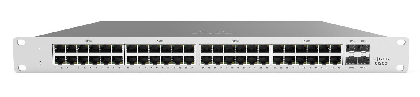 Switch PoE Meraki 10G L2 Cld-Mngd 48x GigE 740W.