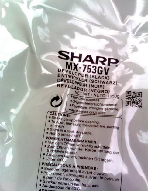 Sharp MX753GV W128784305 Mx-753Gv Developer Unit 