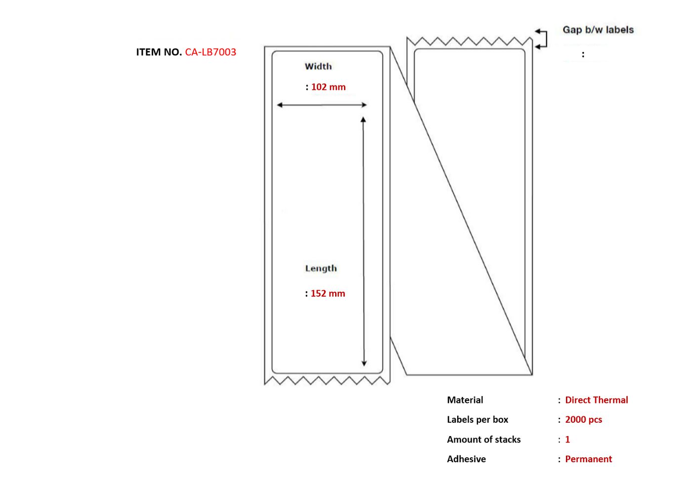 Ship-label 102 x 152mm,